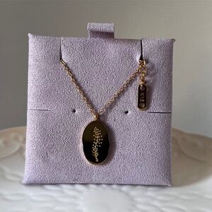 18K Gold Plated Stainless Steel July Birth Months Flower larkspur Necklace